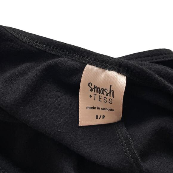 Smash Tees Black Jumpsuit Size Small Sleeveless Pockets Cuffed Hem Soft - Picture 3 of 7